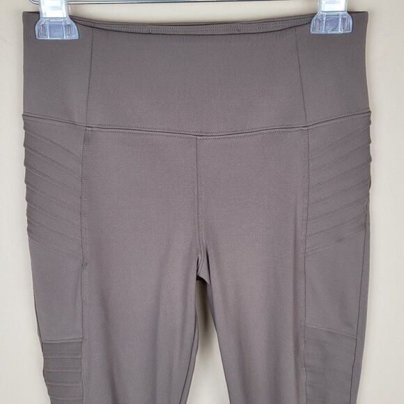 Athleta Delancey Moto Tight High Waist Ankle Coffee House Light Brown Size SP - Picture 3 of 16
